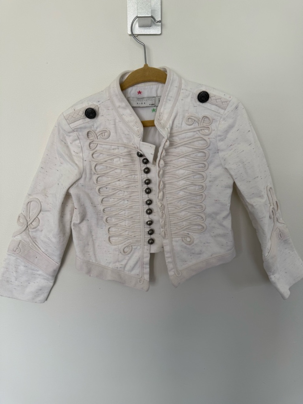 Stella McCartney Kids Cream Military-Style Jacket